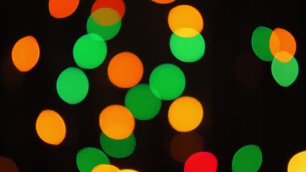 Bokeh Plan Lumière Floue Floue Arbre Noël Qui Clignote Lentement — Video