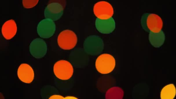 Bokeh Záběr Rozostřené Rozmazané Vánoční Stromeček Světlo Které Bliká Třese — Stock video