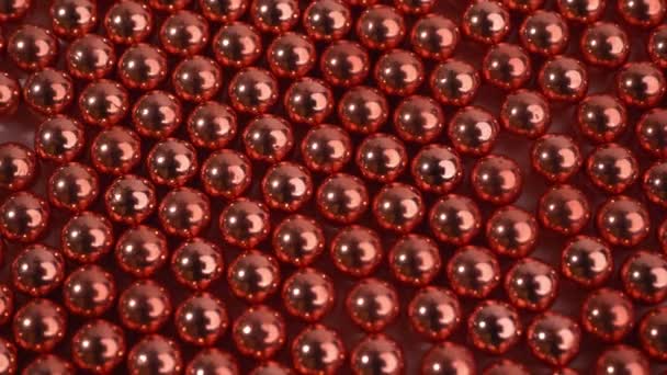 Copper Metal Balls Abstract Background Bullets Air Gun Shimmer Light — Stock Video