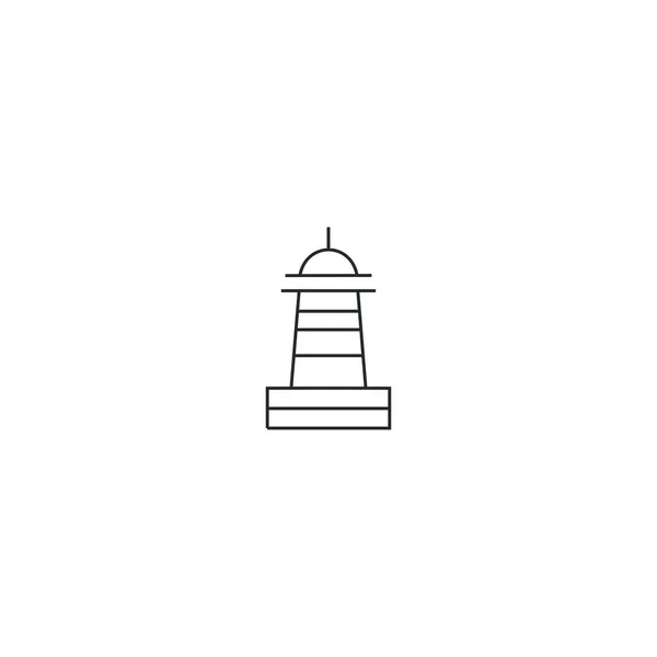 Light House Logotyp Linje Konst Vektor Design Mall — Stock vektor