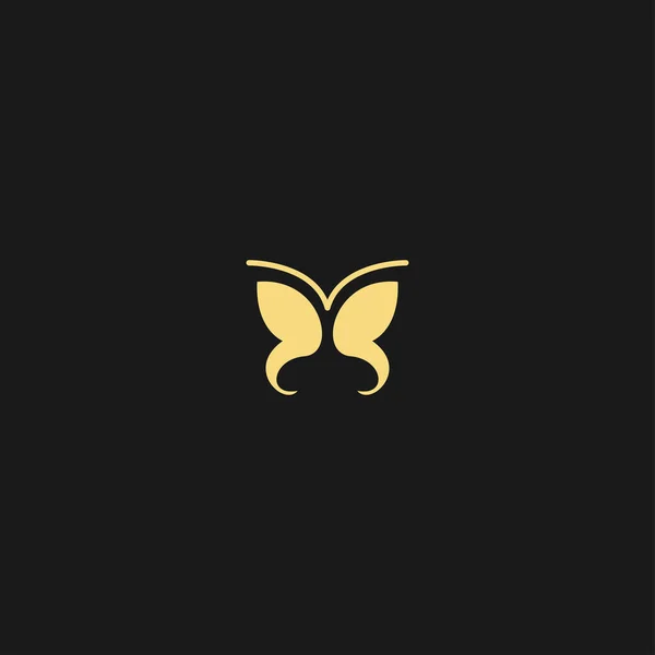 Modelo Ícone Logotipo Borboleta Ouro Animal Conceito Vetor Design Abstrato — Vetor de Stock