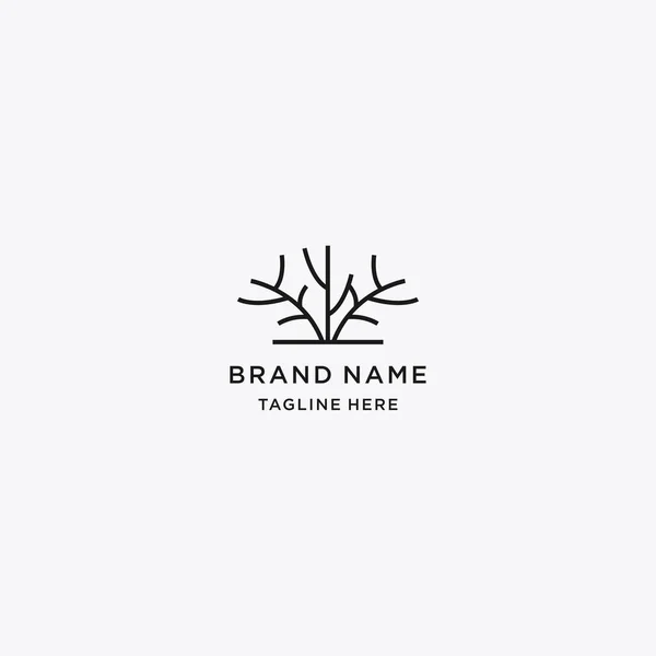 Ağaç Doğası Logo Hattı Sanat Vektör Tasarım Şablonu Indirmesi — Stok Vektör