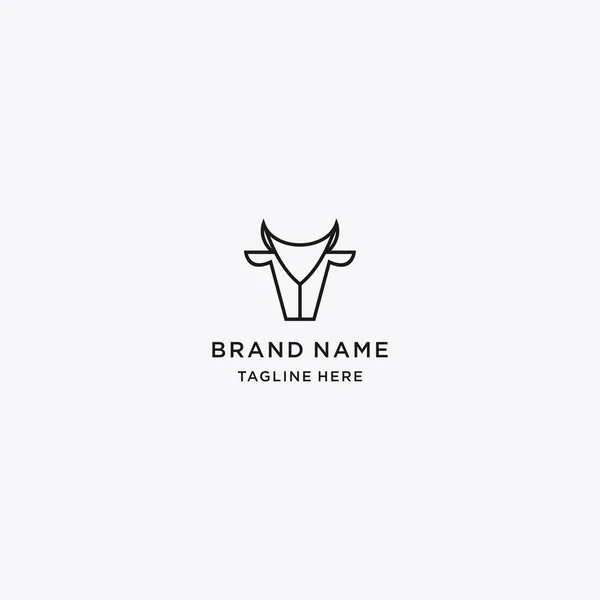 Head Cow Abstract Logo Line Art Vector Design Template Download — Stock Vector