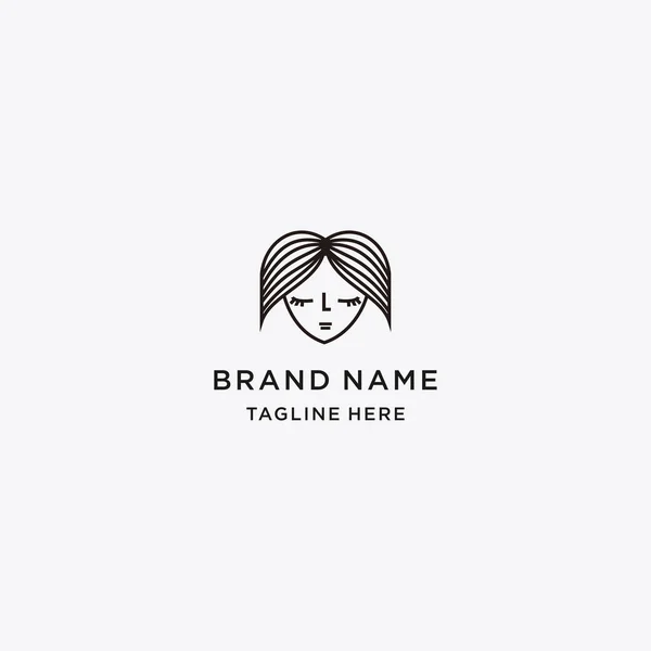 Femme Logo Ligne Art Vecteur Conception Modèle Télécharger — Image vectorielle