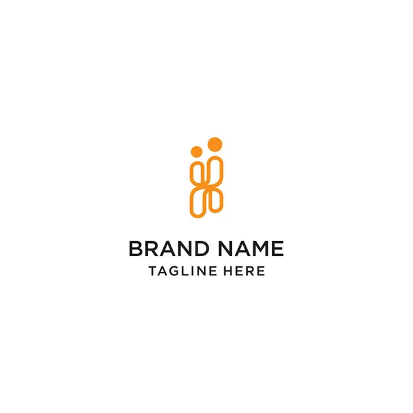 Betű People Logo Absztrakt Design Template — Stock Vector