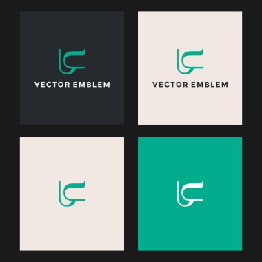 uc harfi logo vektör tasarım şablonu