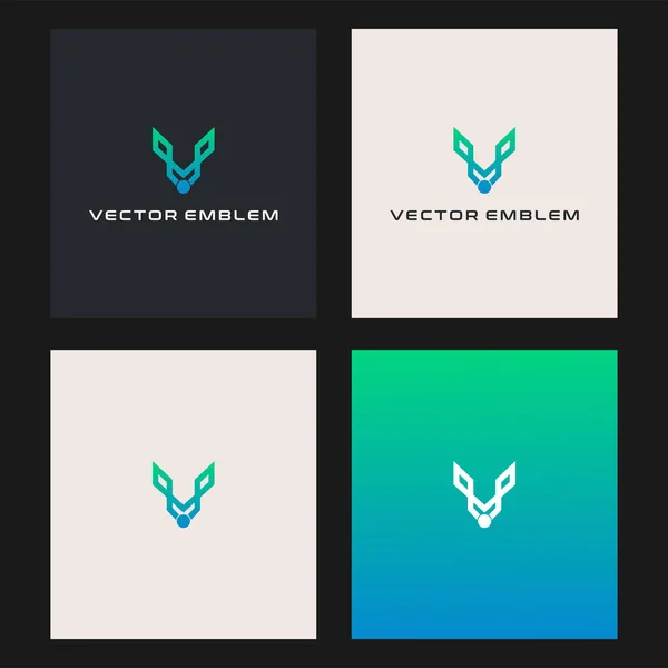 Letra Tecnología Logotipo Vector Diseño Plantilla — Vector de stock