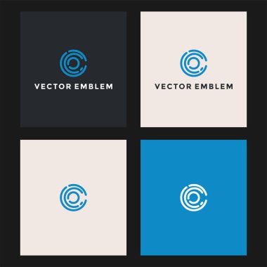 harf c daire teknik logo vektör tasarım şablonu