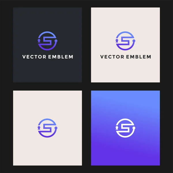 Brief Tech Logo Vektor Design Vorlage — Stockvektor