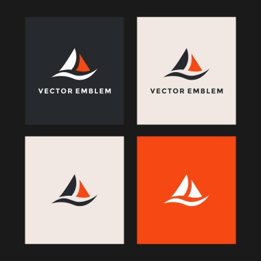 yelkenli logosu vektör tasarım şablonu