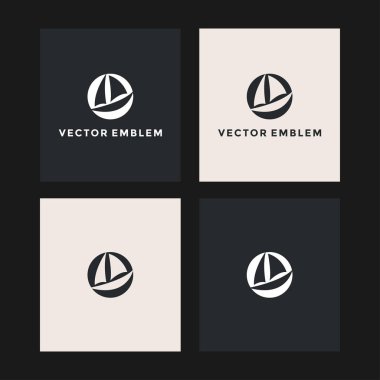 yelkenli logosu vektör tasarım şablonu