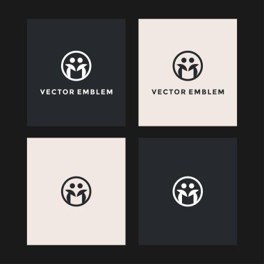 m kişilerinin logo vektör tasarım şablonu