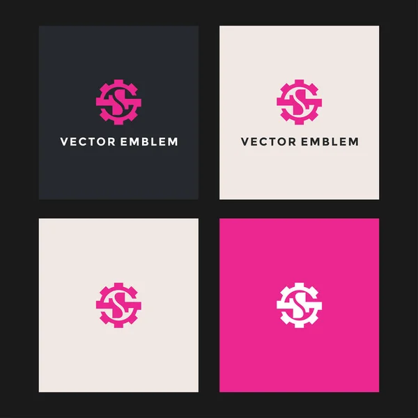 Letra Engranaje Logotipo Vector Diseño Plantilla — Vector de stock