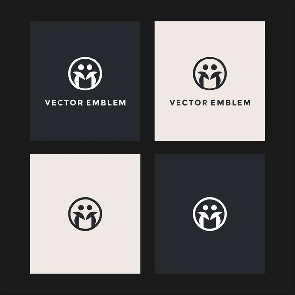 Carta Pessoas Logotipo Modelo Design Vetorial — Vetor de Stock