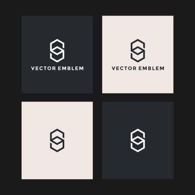 Harf s kutu logo vektör tasarım şablonu