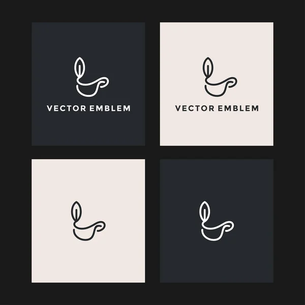 Hoja Vidrio Logotipo Vector Diseño Plantilla Naturales — Vector de stock