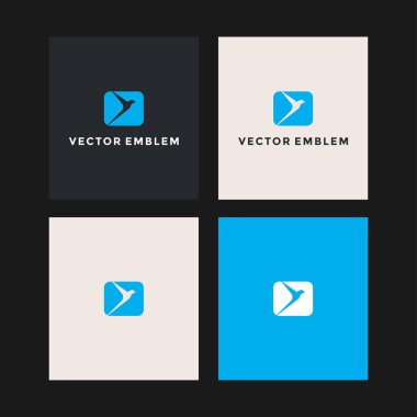 kuş soyut logo vektör tasarım şablonu