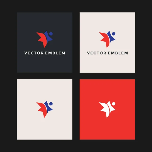 Estrella Gente Abstracta Logotipo Vector Diseño Plantilla — Vector de stock