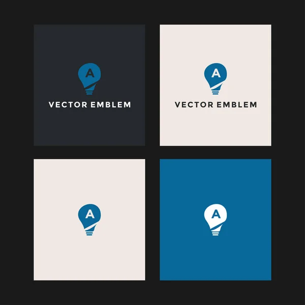 Letra Una Lámpara Logotipo Vector Diseño Plantilla — Vector de stock