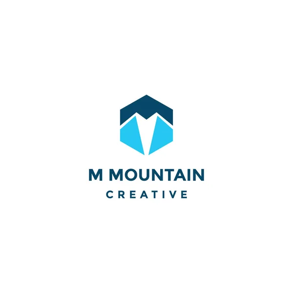 Iniciales Montaña Logo Vector Icono Ilustración — Vector de stock