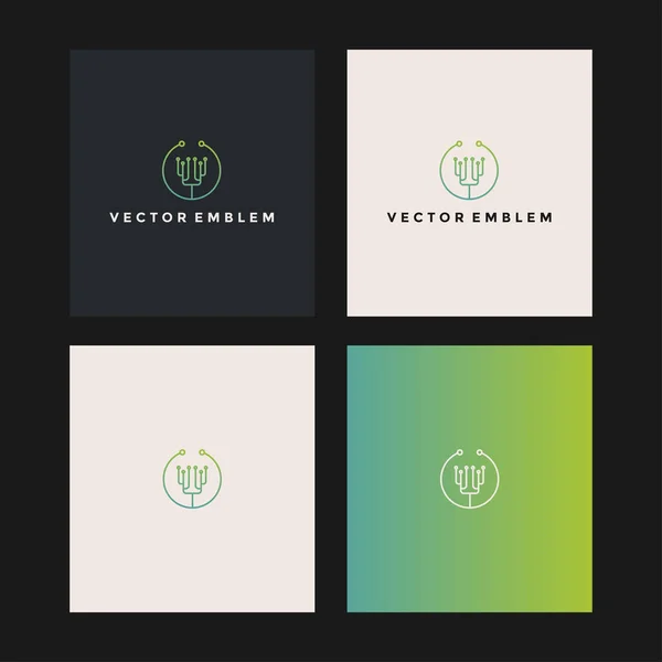 Árbol Tecnología Logotipo Vector Icono Ilustración — Vector de stock