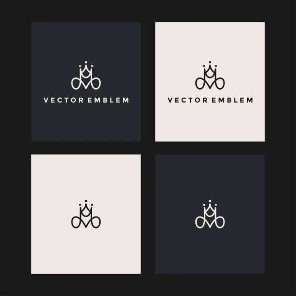 Inițiale Logo Coroanei Ilustrare Pictogramă Vector — Vector de stoc