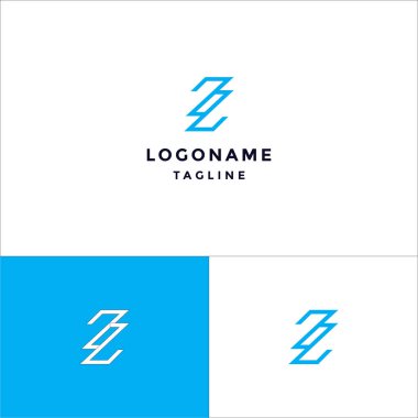 Baş harfler zz soyut logo vektör simgesi illüstrasyonu