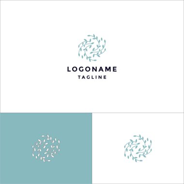 Yaprak soyut logo vektör çizimi