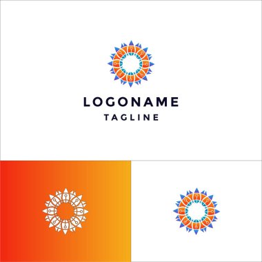 Çiçek teknolojisi logo vektör çizimi