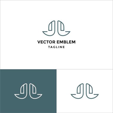 JJ soyut logo vektör simgesinin baş harfleri