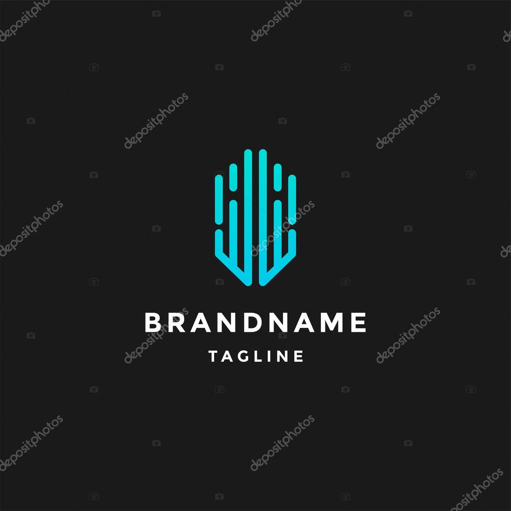 W letter tech logo Design Modern Monogram Icon. W WW initials based Template and Letters in vector
