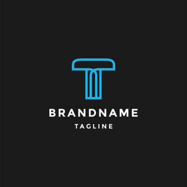 Çember elementi olan T harfi logosu. Tasarım Vektörü İllüstrasyon Şablonu