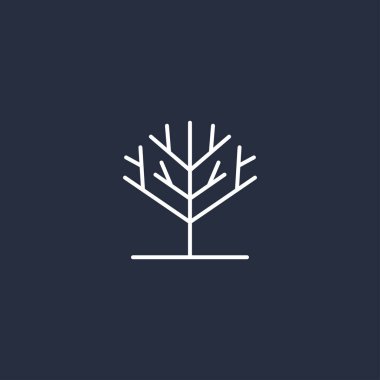 Soyut zarif ağaç çizgisi logo ikonu vektör tasarımı. Zarif çizgili vektör işareti