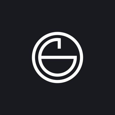 E harfi, G soyut logo dairesi vektör tasarımı simgesi