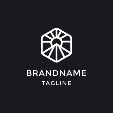 güneş plajı logo ikonu vektörü modayı çizen doğrusal çizim çizelgesi çizimi