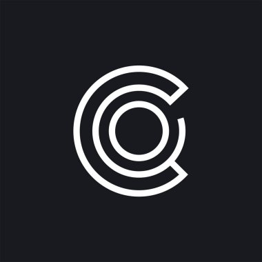 C harfi soyut logo tasarım şablonu