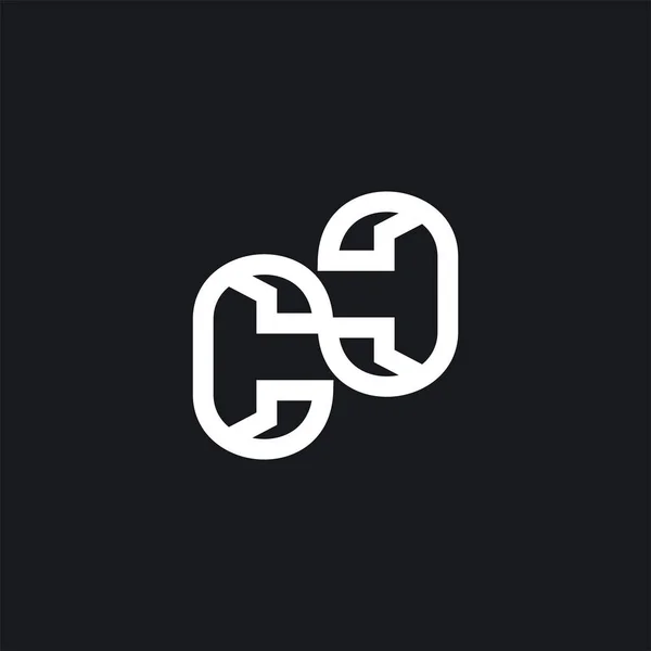 Δημιουργική Καινοτόμο Λογότυπο Αρχική Επιστολή Μαύρο Φόντο — Διανυσματικό Αρχείο