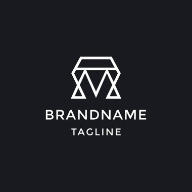 İlk M elmas logo şablonu vektörü