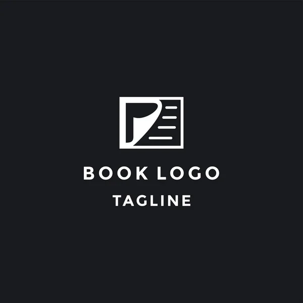 Open Book Logo Education Flat Vector Design Line Logo — Stock Vector