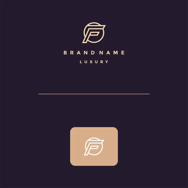 Luxury Gold Line Logo Design Simple Modern Shape Letter — Stock Vector