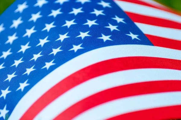 Closeup της αμερικανική σημαία. Σύμβολο των Ηνωμένων Πολιτειών της Αμερικής — Φωτογραφία Αρχείου