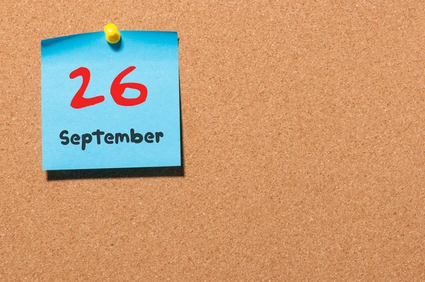 26. září. 26. den v měsíci, barevný štítek na vývěsce. Čas na podzim. Prázdné místo pro text — Stock fotografie