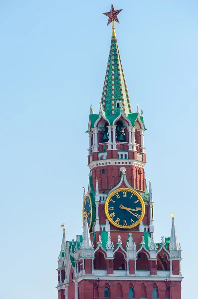 Spasskaya Frolov Tower i Kreml. Ryssland, Moskva, Röda torget — Stockfoto