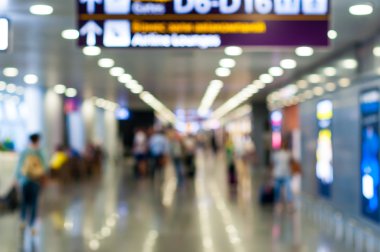 Arka plan bulanıklık: Uluslararası Havaalanı Terminal. Seyahat sahne