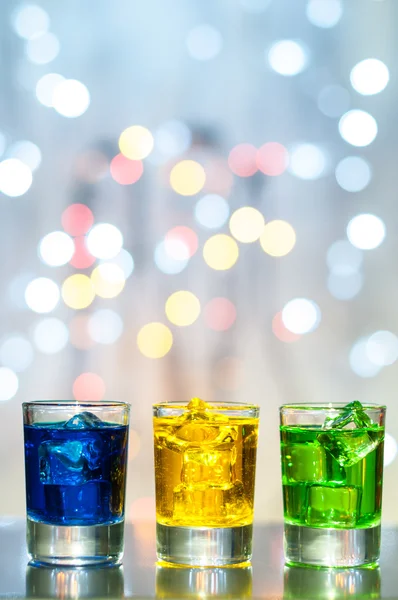 Color Cocktail on the bar counter.  Party background Royalty Free Stock Images