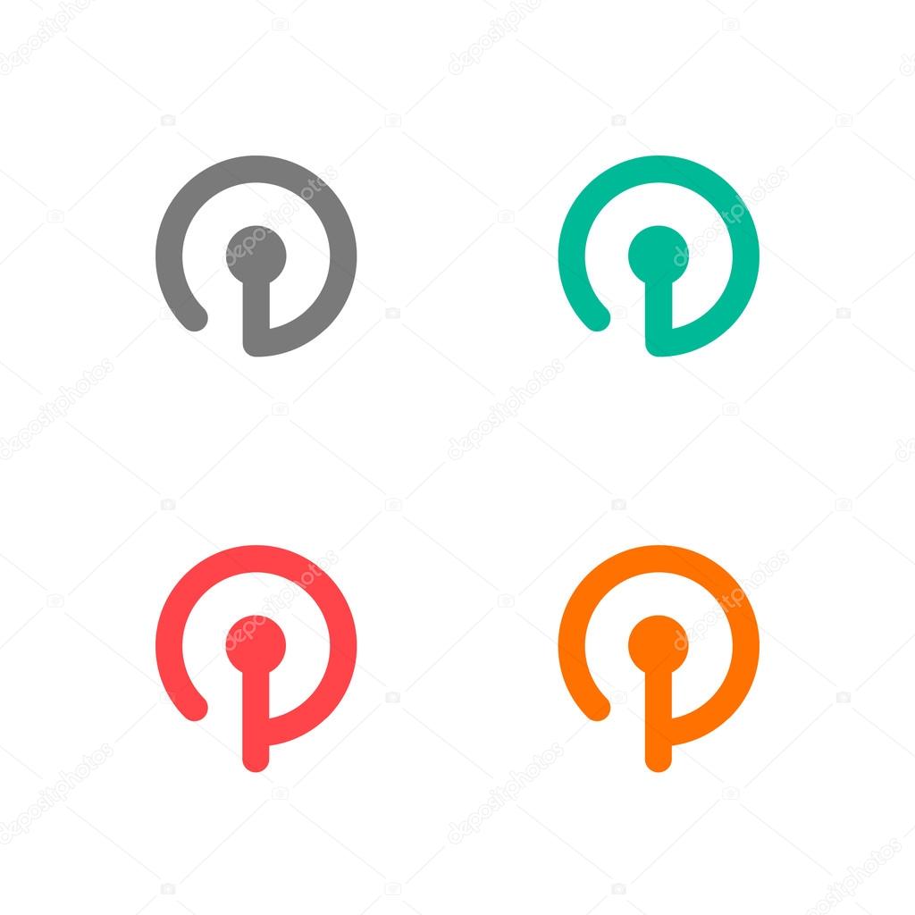 Set of four colourful logos on the white background