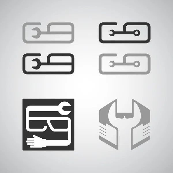Set van eenvoudige tool logo's en tekens — Stockvector