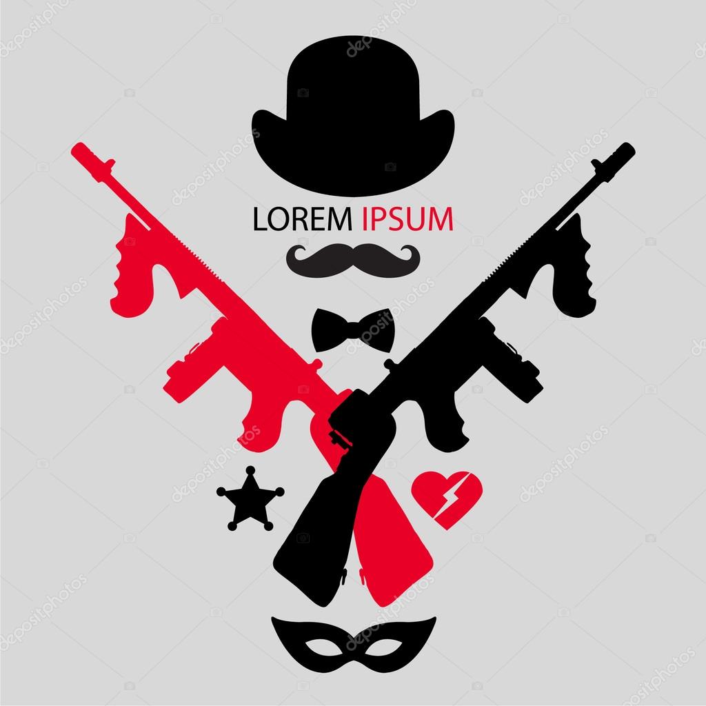 Set of object that representing Chicago mafia and gangsters.