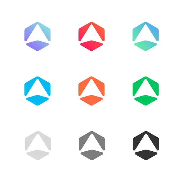 Set of nine colourful logos. — ストックベクタ