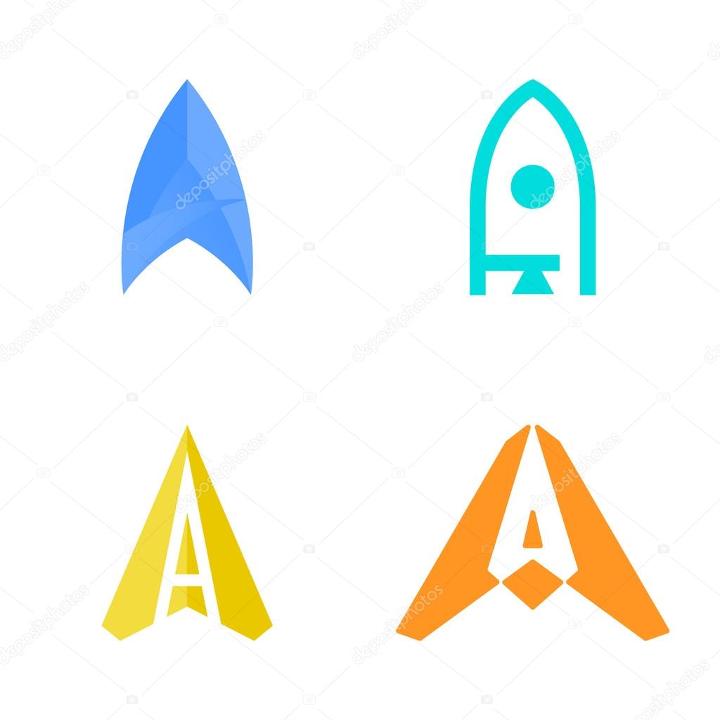 Set of four colourful logos.